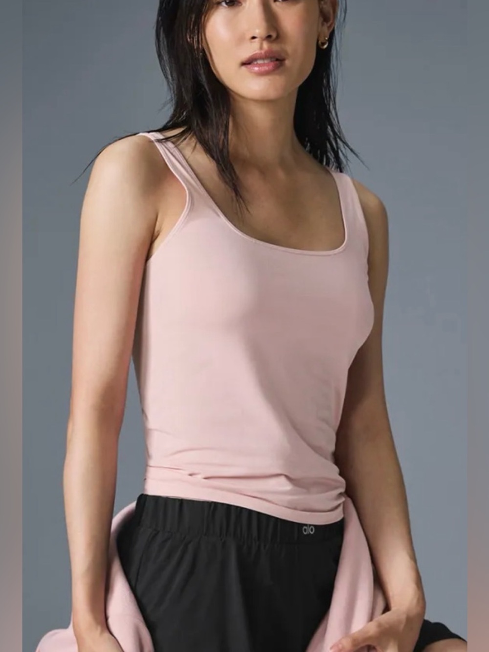 Alo Sheer Glow Tank Ballet Pink Size Medium